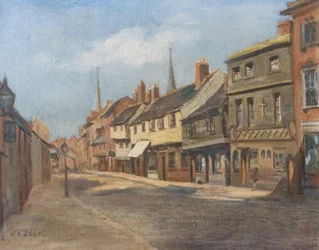 Little Park Street, Coventry, zeigt die erste katholische Kirche, spätes 19.-20. Jahrhundert